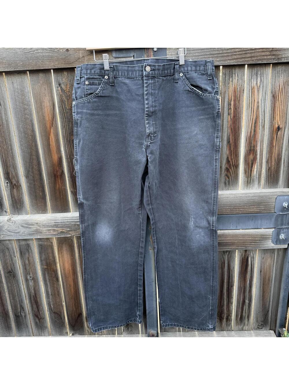 Faded Black Dickies Carpenter Jeans Canvas Men's Size 40 Waist
